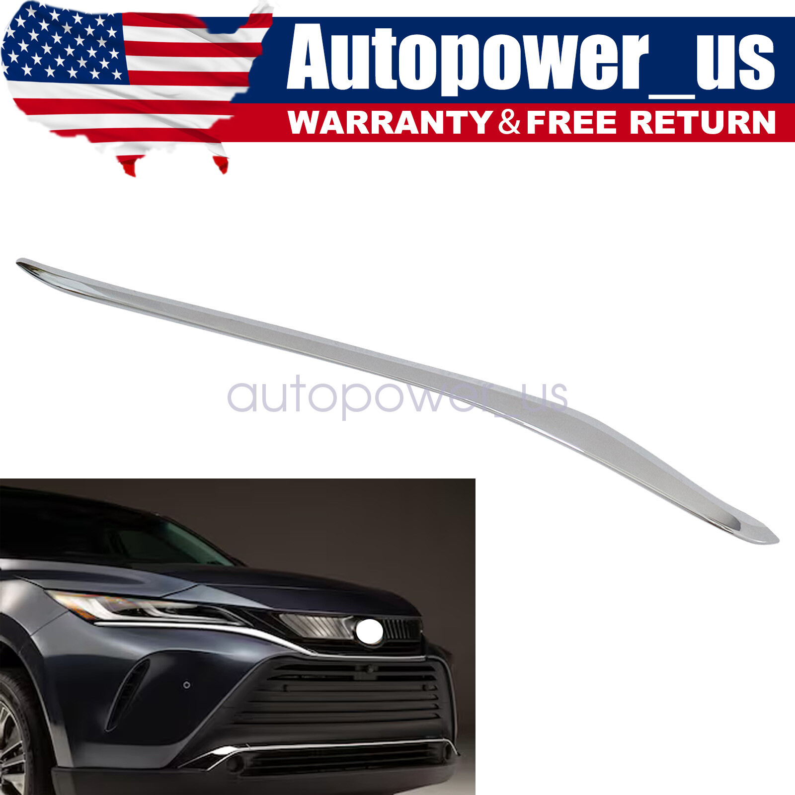 Front Right Grille Trim Chrome 5312348070 TO1213113 For 2021-2024 Toyota Venza