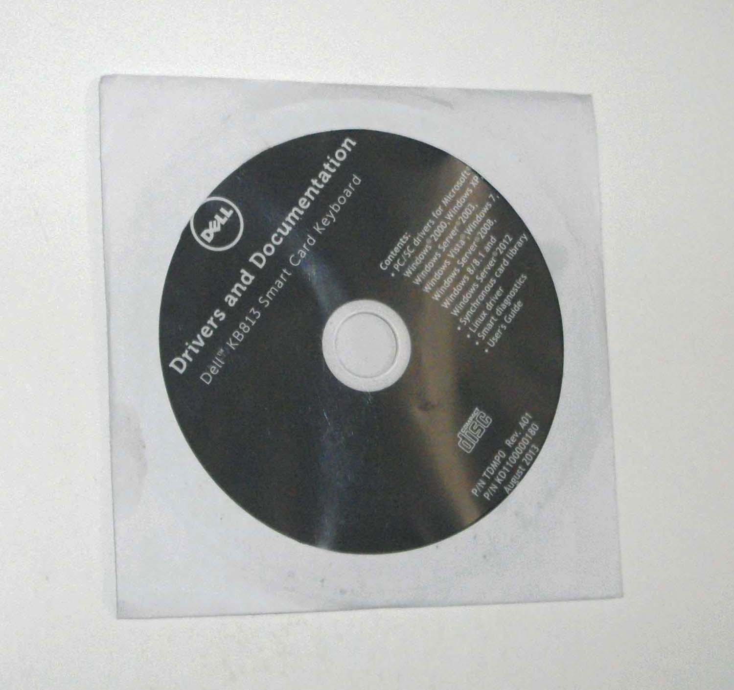 OEM Dell KB813 Smart Card Keyboard Drivers and Documentation CD-ROM Disc TDMP0