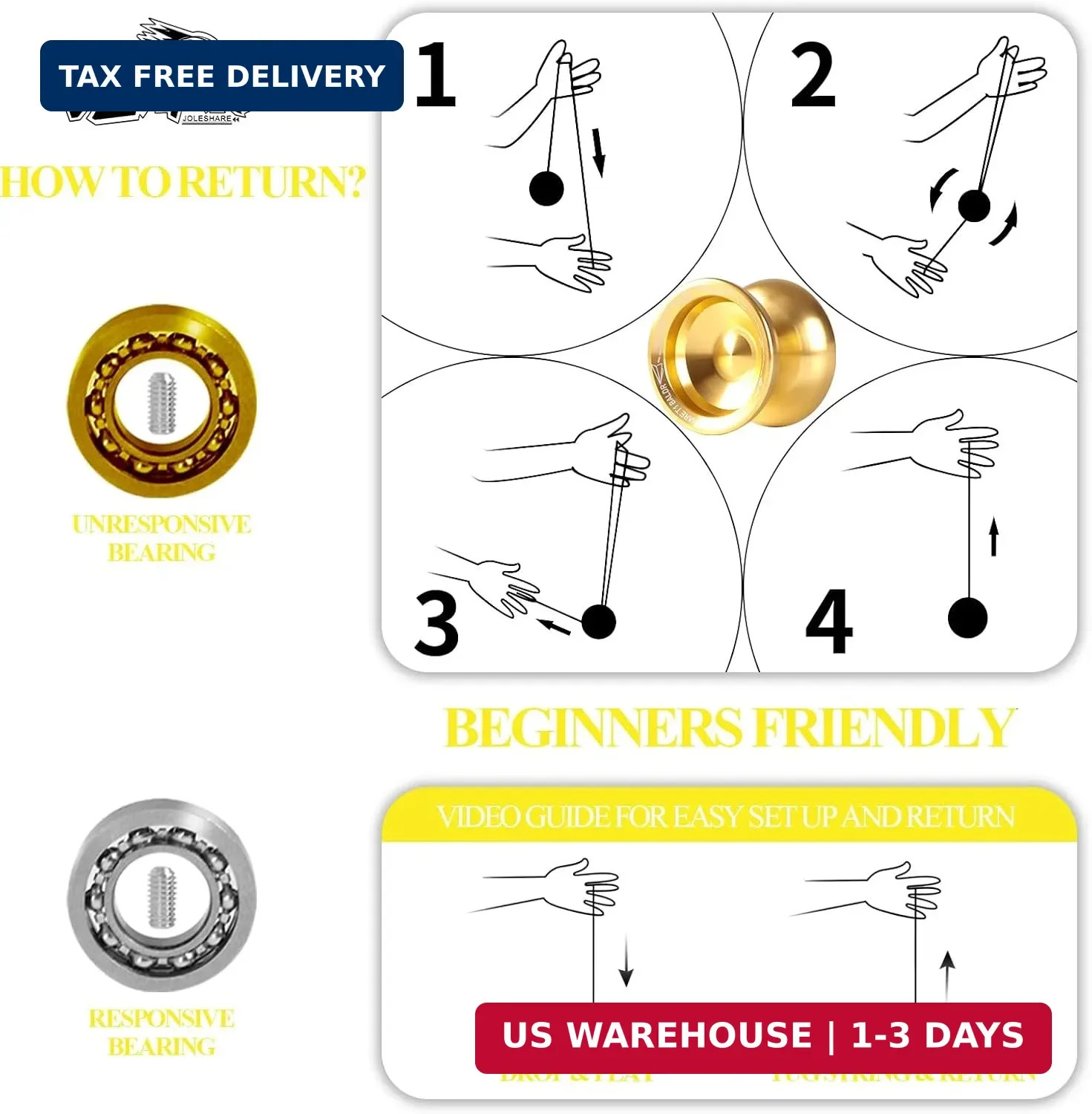 Professional Unresponsive Yoyo for Pros and Responsive Yoyos for Kids Beginners,