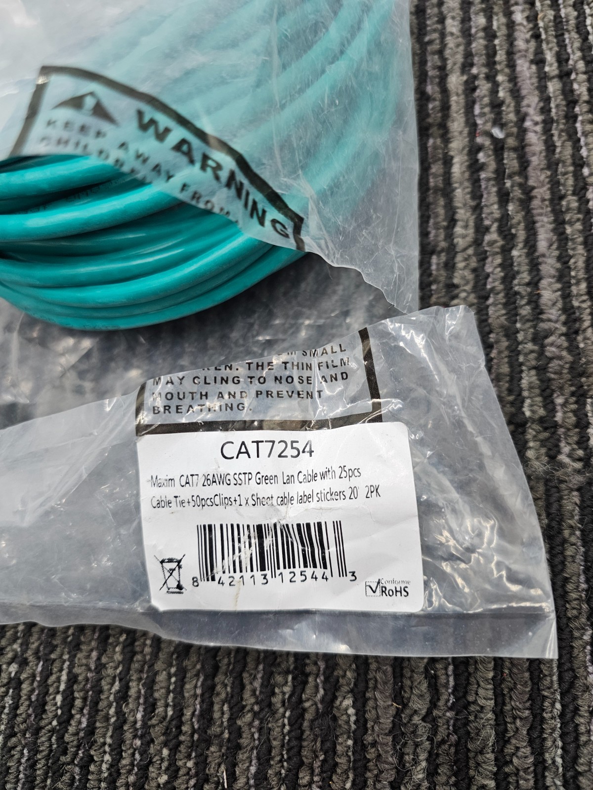 (QTY 2) Cat 7 Ethernet Cable 20 ft High-Speed Cat7 Internet & Network LAN Patch