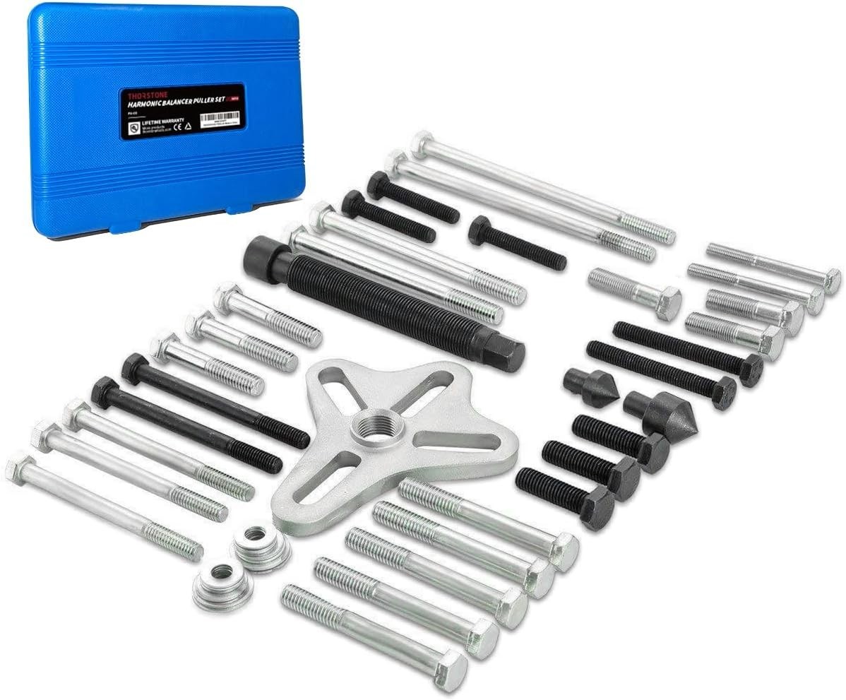 46-Piece Harmonic Balancer Puller Set - Versatile Automotive Tool Kit