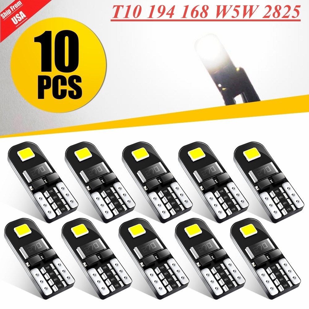 AUXITO 168 194 192 2825 T10 LED Side Marker Light Bulbs White Canbus Error Free