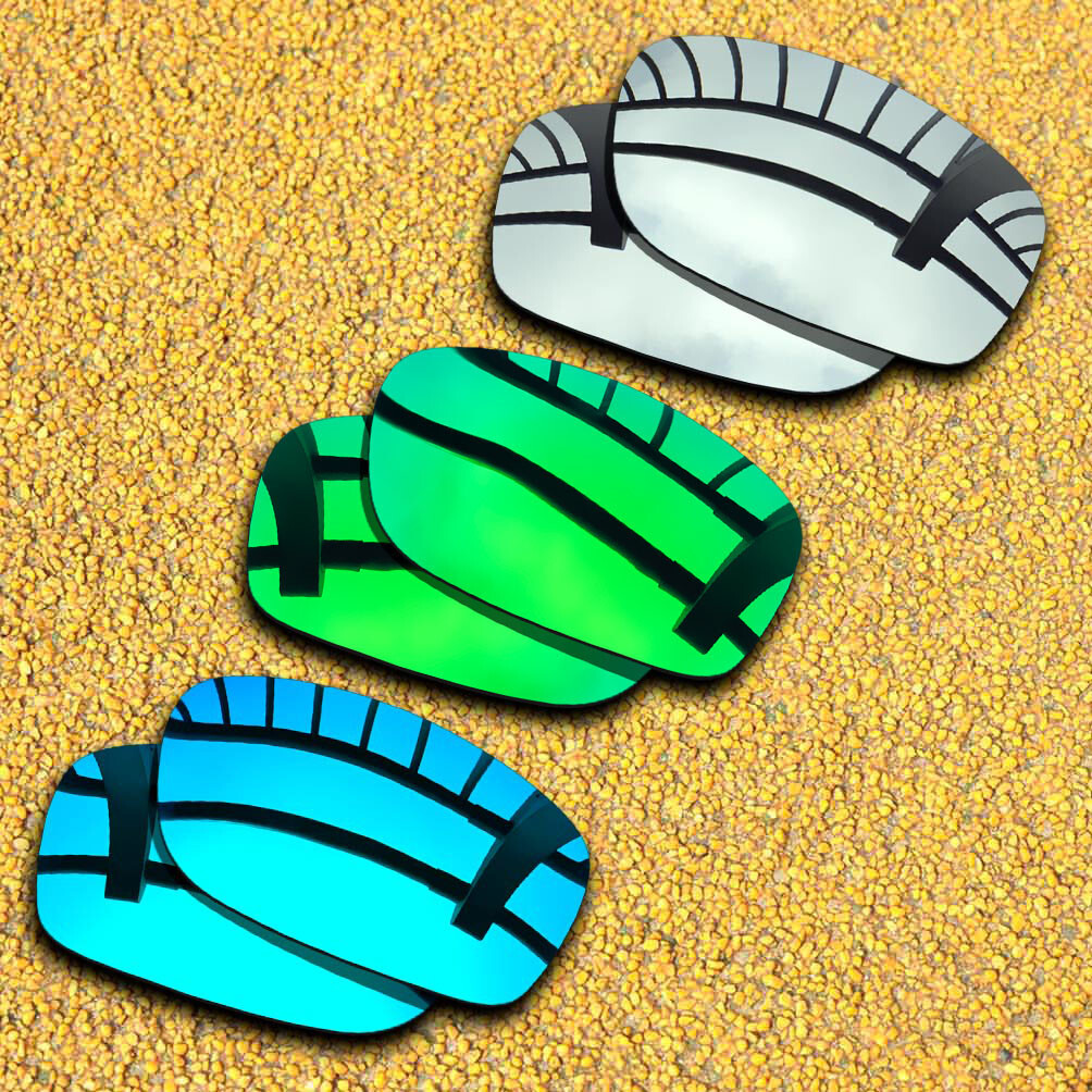 3 Sets Lenses Replacement for-Oakley Fives Squared Polarized-Silver&Blue&Green
