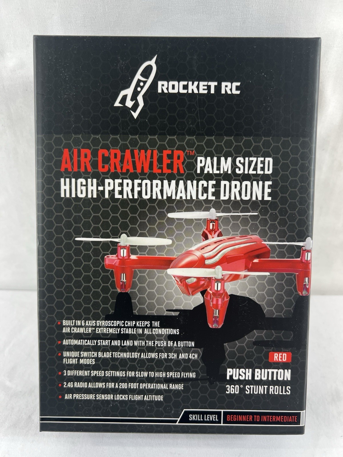 NEW! Rocket RC Air Crawler Palm Sized High Performance Stunt Drone Red