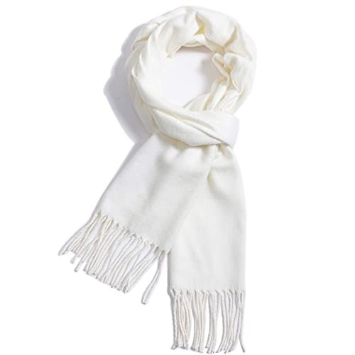 Scarf For Women Men Winter Plaid Neck Scarves Fall Softest Classic Warm White