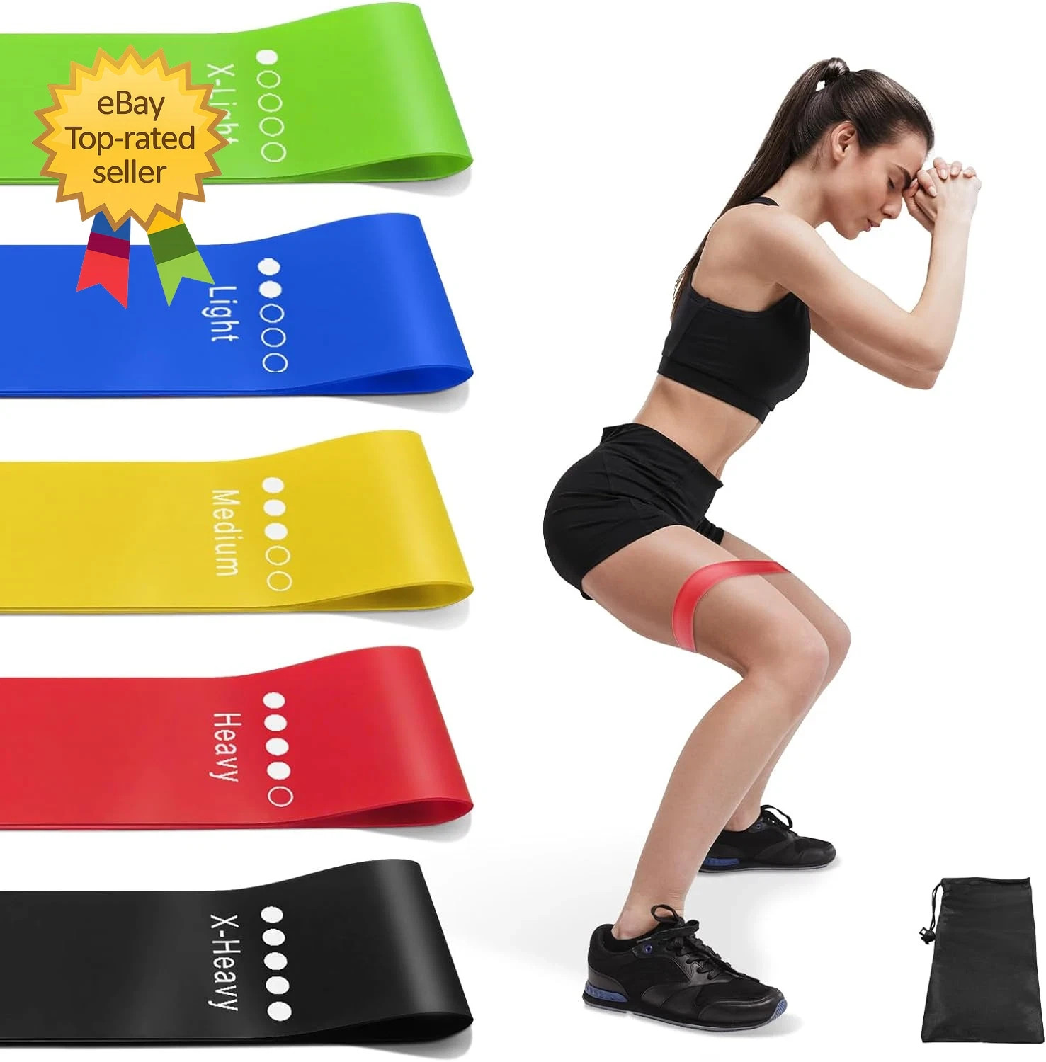 Resistance Bands Set 5 Levels Workout Exercise Bands Multicolor Fitness For Yoga