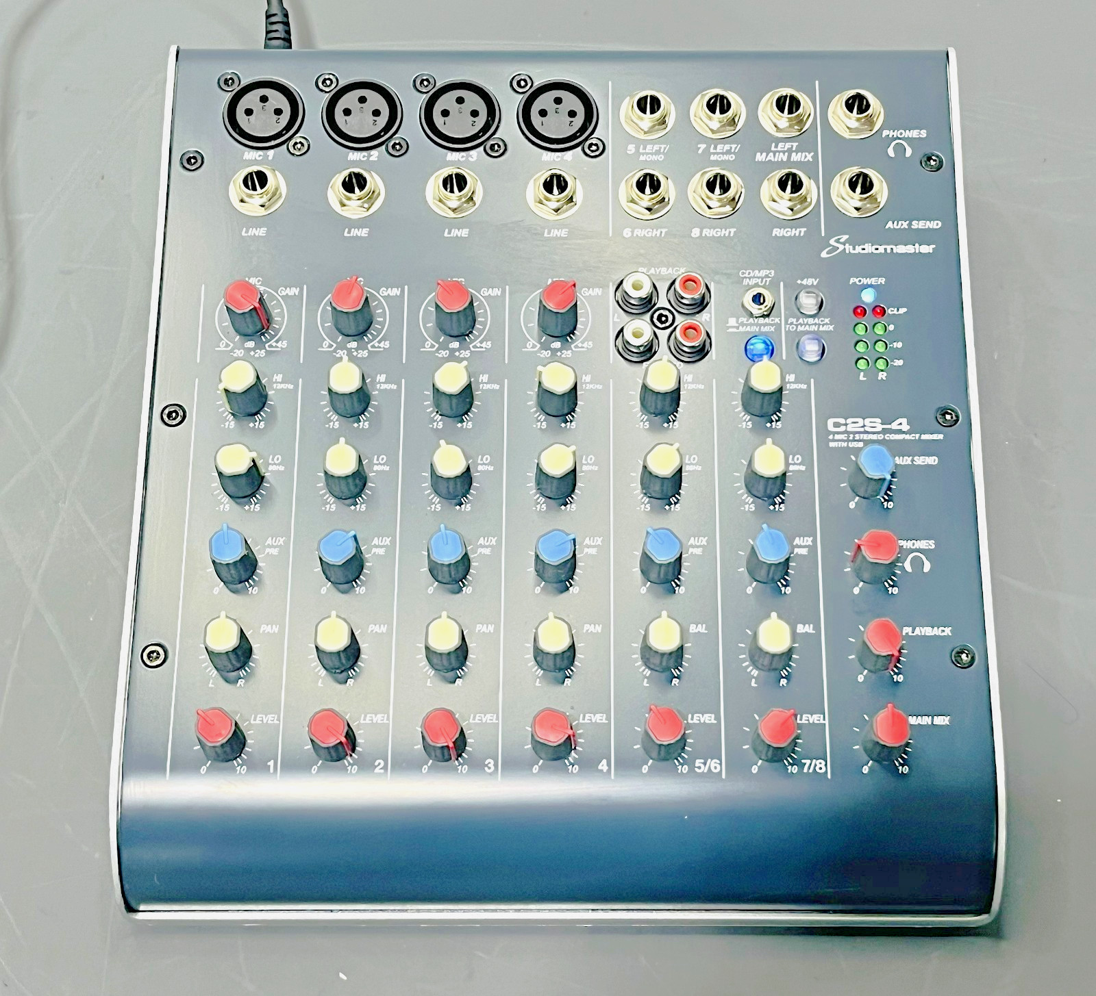 StudioMaster C2-4C2-4 4 Channel Compact Mixer 12V 50/60Hz Tested