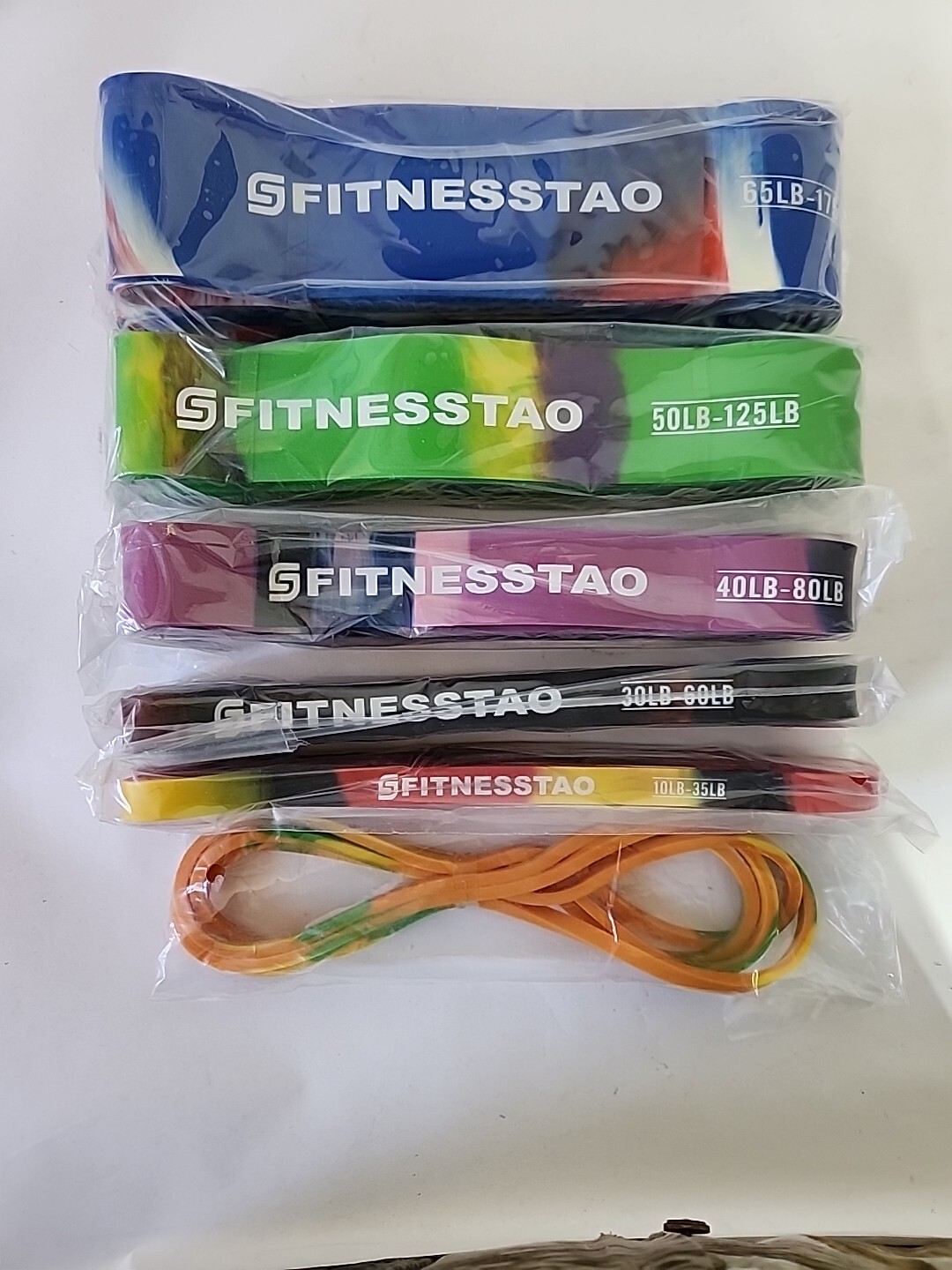 6pc Heavy Duty Resistance Band Loop Assist Pull Up Workout Fitness Exercise Bag