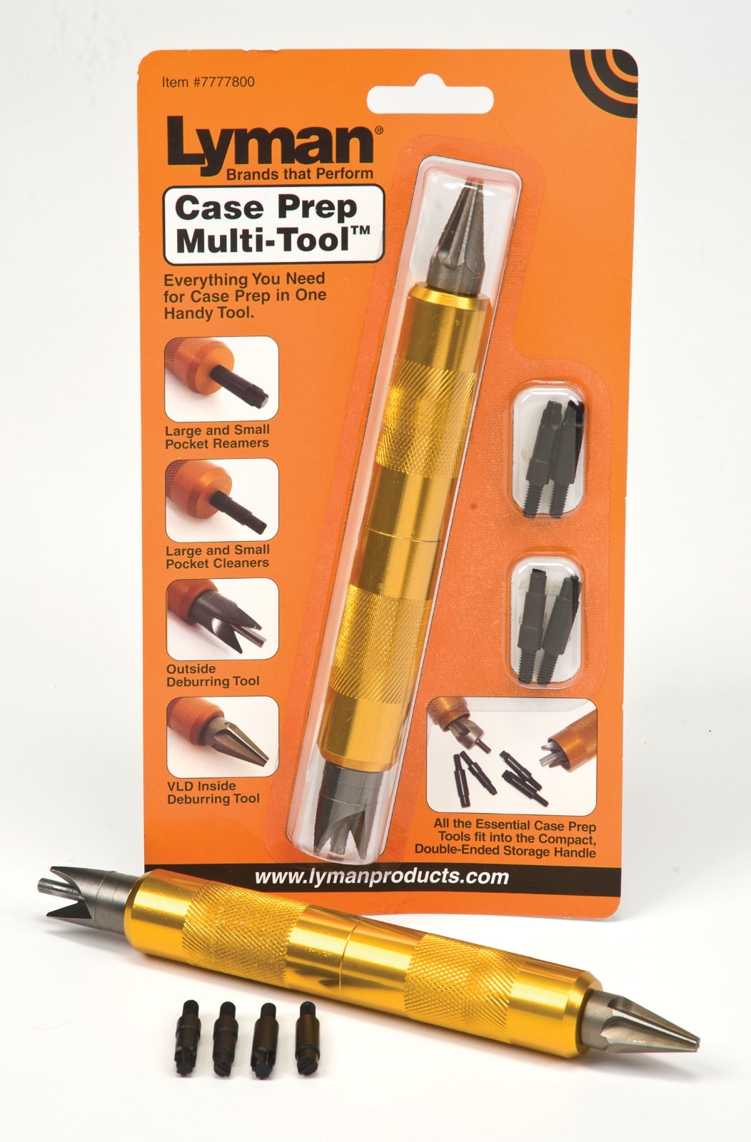 Lyman Case Prep Multi-Tool, .17 to .45 cal., with Compact Storage Handle