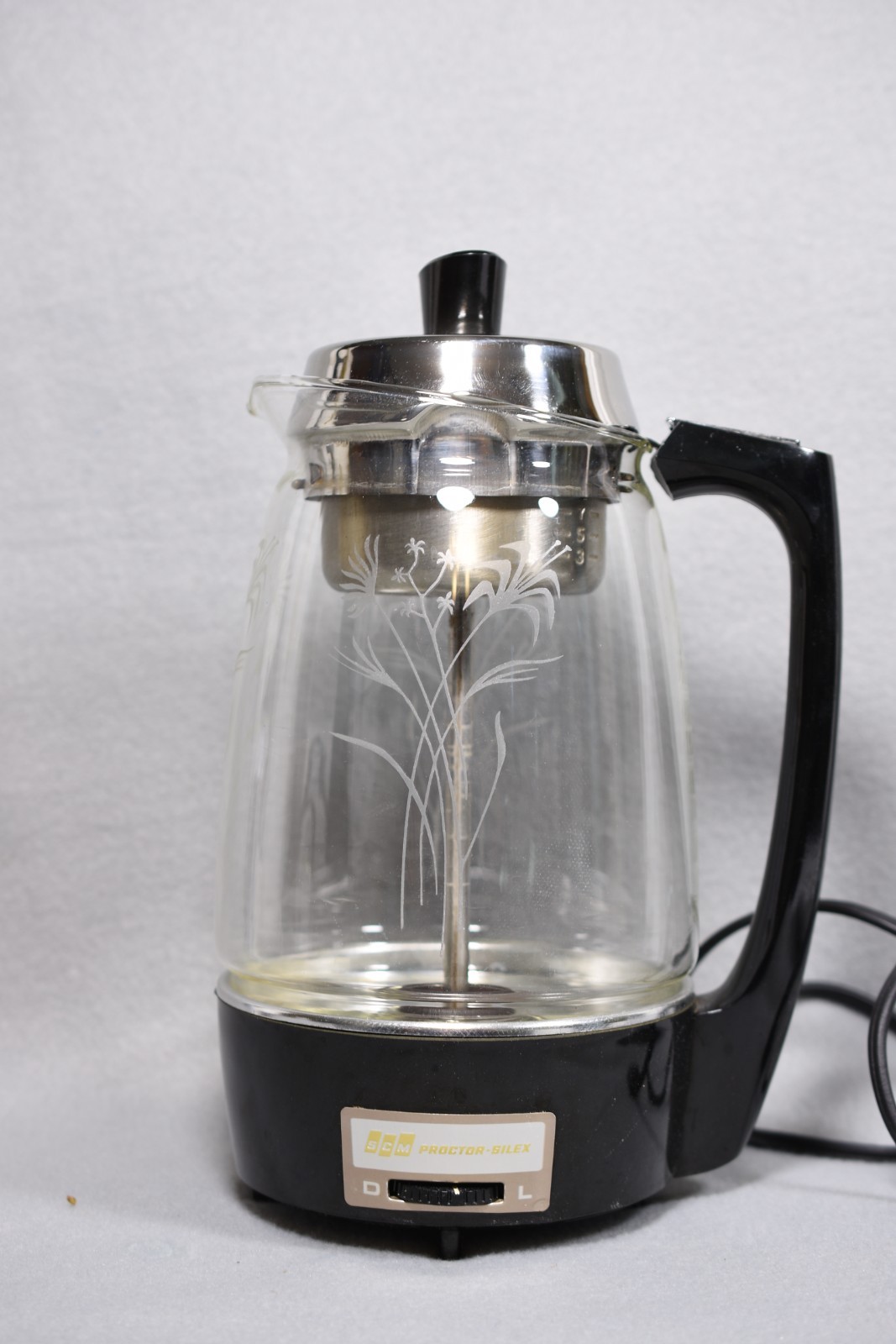 MCM Vintage Proctor Silex Glass Coffee Percolator Pot 70503 Floral Wheat Tested