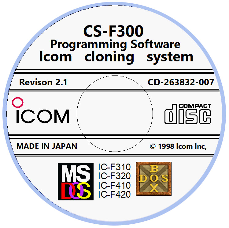 Icom CS-F300 Revision 2.1 Programming Software for Icom IC-F310/F320/F410/F420