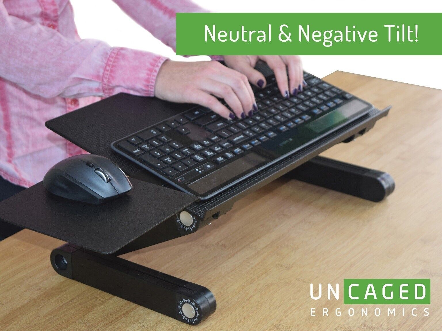 WorkEZ Keyboard Tray Adjustable Height Angle Tilt Sit Stand up Computer Riser