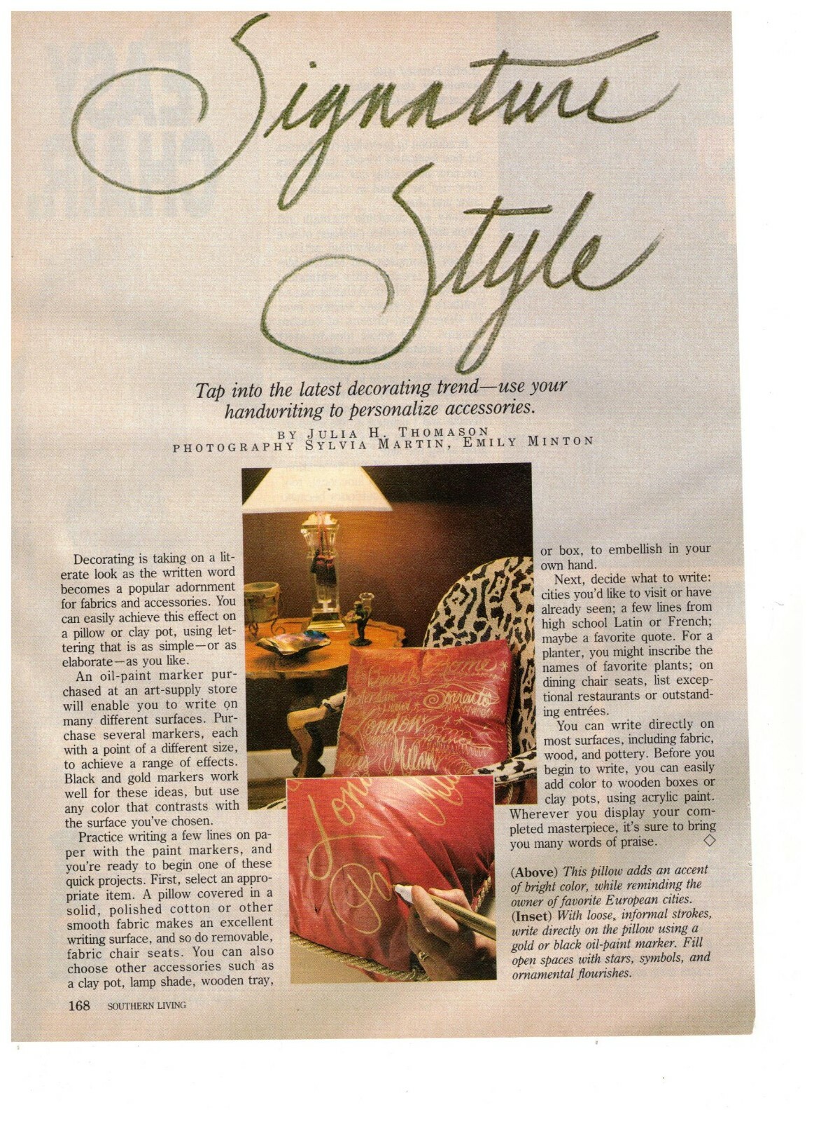 Southern Living Signature Style Home Decor Fashion Vintage 1993 Print Ad
