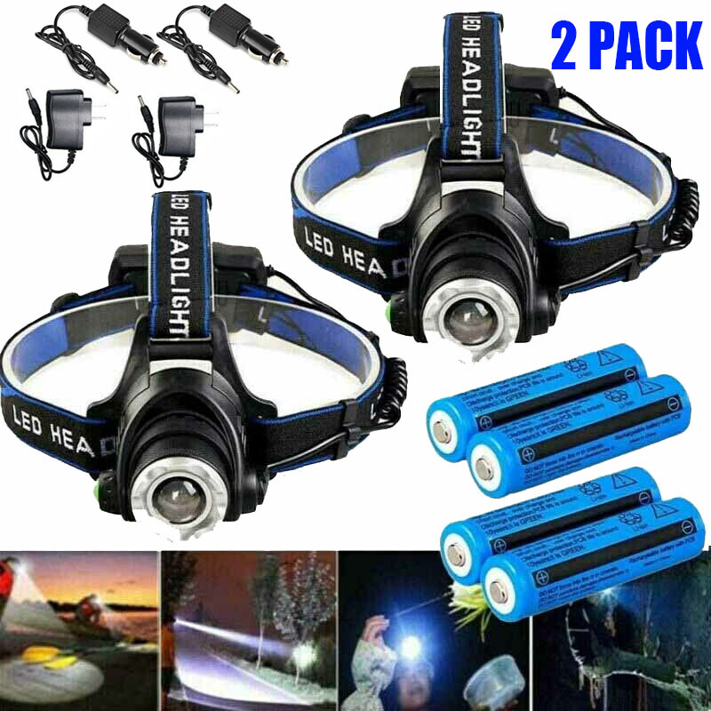 Two sets of convenient outdoor headlights with three modes of headlights camping
