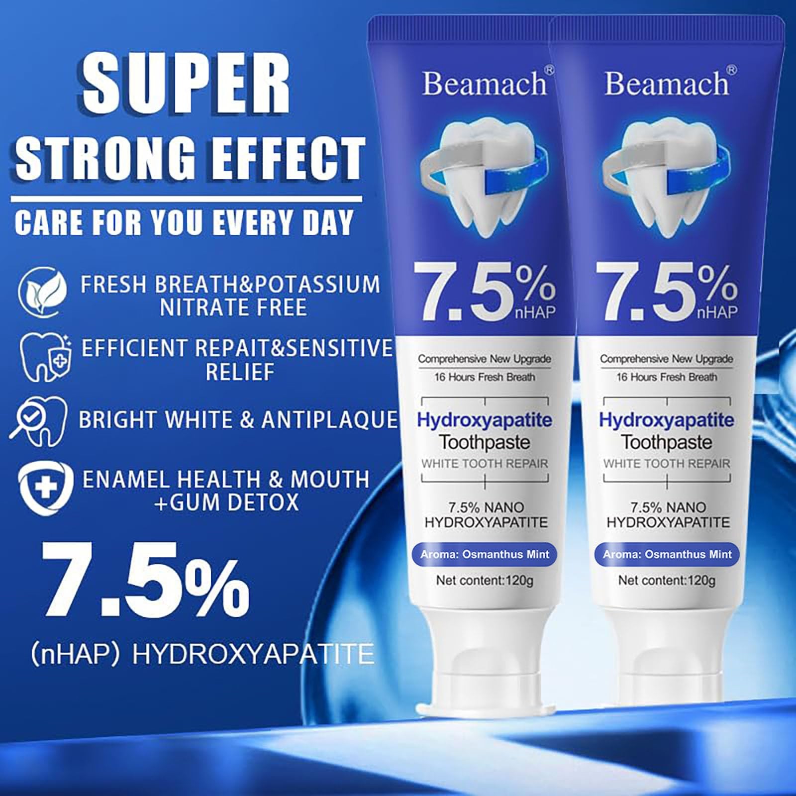 Hydroxyapatite Toothpaste - Fluoride-Free Nano Hydroxyapatite Toothpaste 7.5 ...