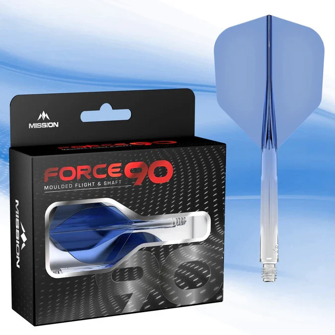 GRADIENT BLUE MEDIUM NO6 MISSION FORCE 90  1 PIECE MOLDED SHAFT & FLIGHT
