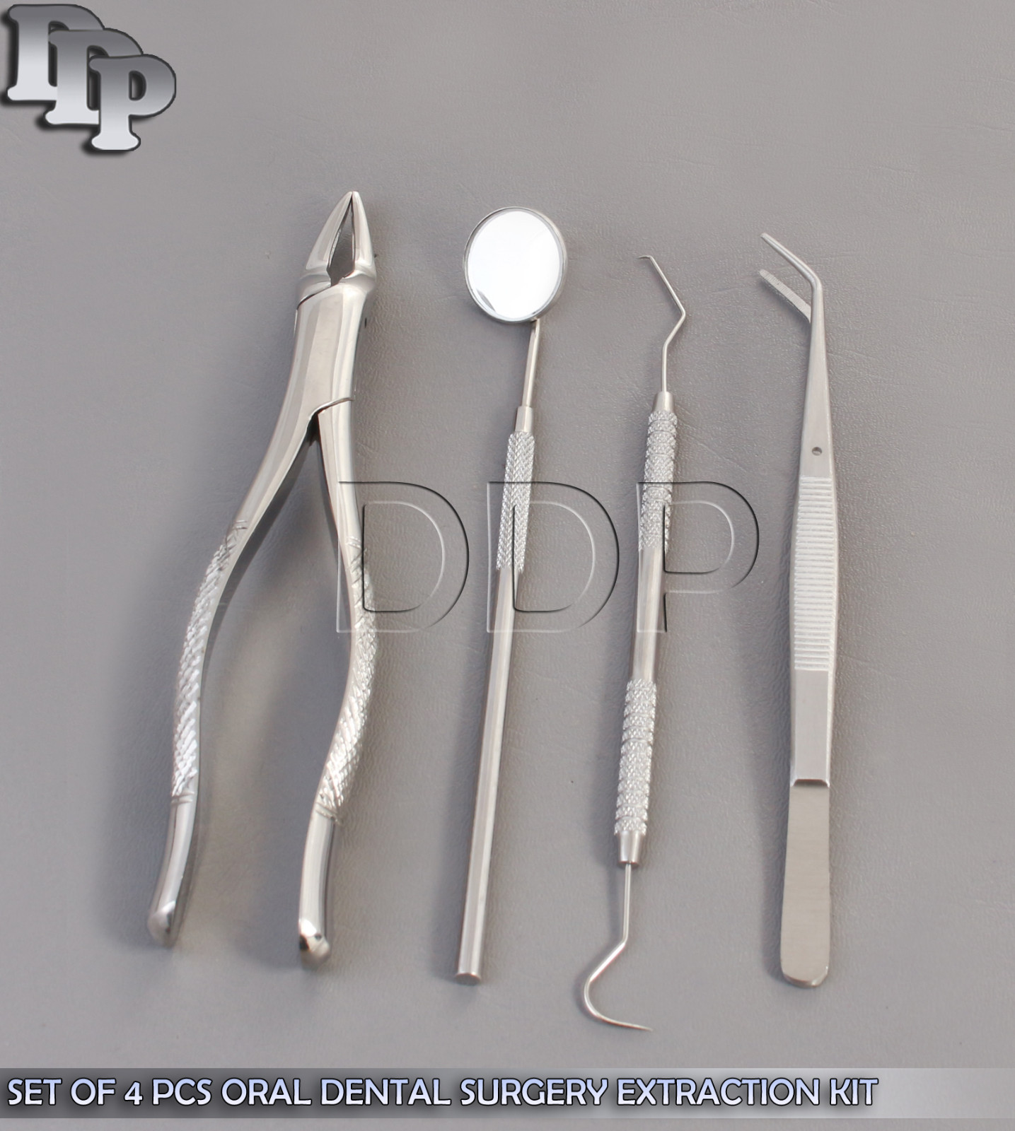 SET OF 4 PCS ORAL DENTAL SURGERY EXTRACTION KIT WITH EXTRACTING FORCEPS #3