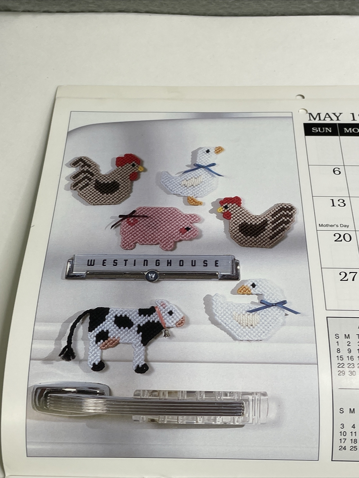 Needlecraft 1990 Plastic Canvas Calendar 12 Designs Pattern