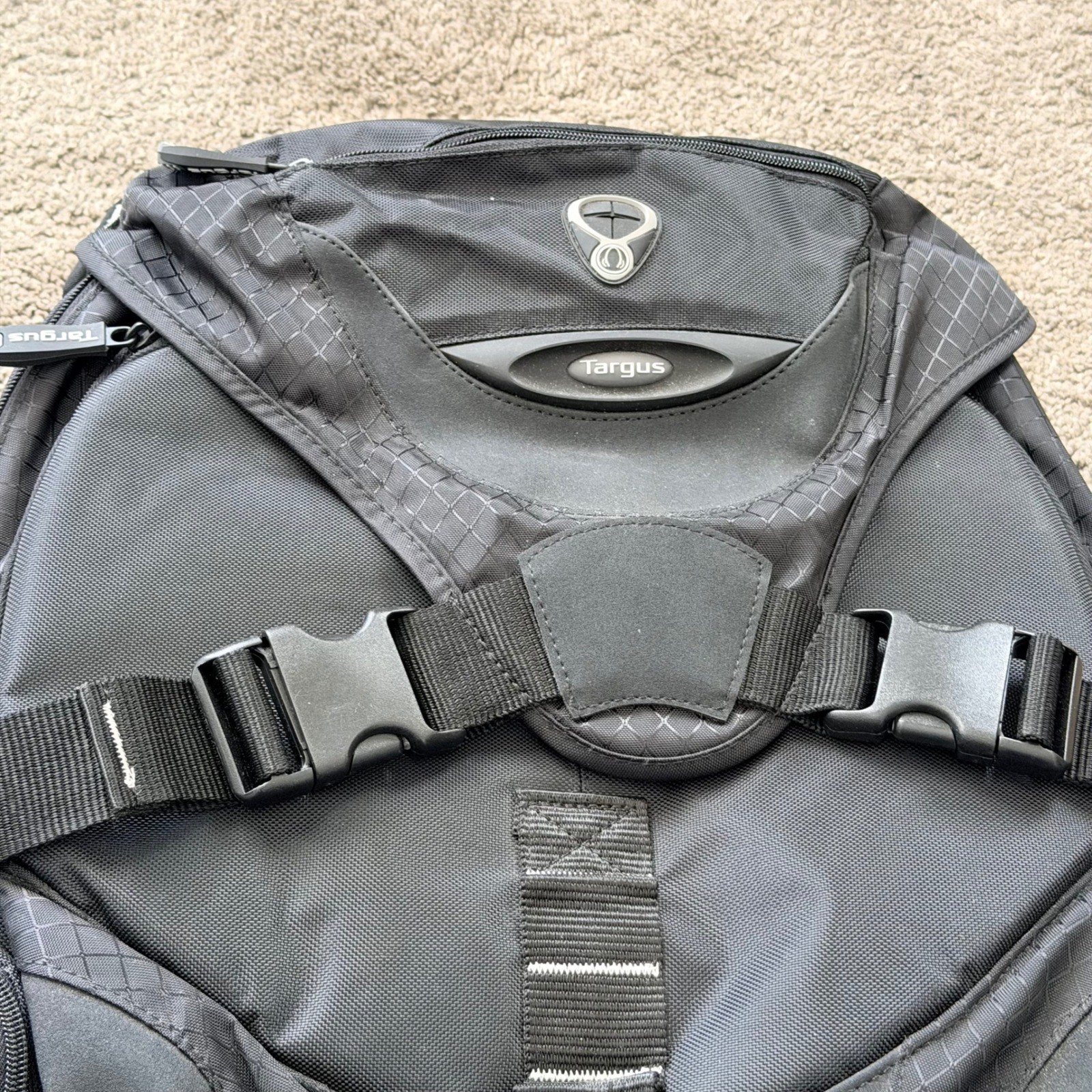Targus Black Laptop Backpack Padded Travel Bag Multi Compartment Work School