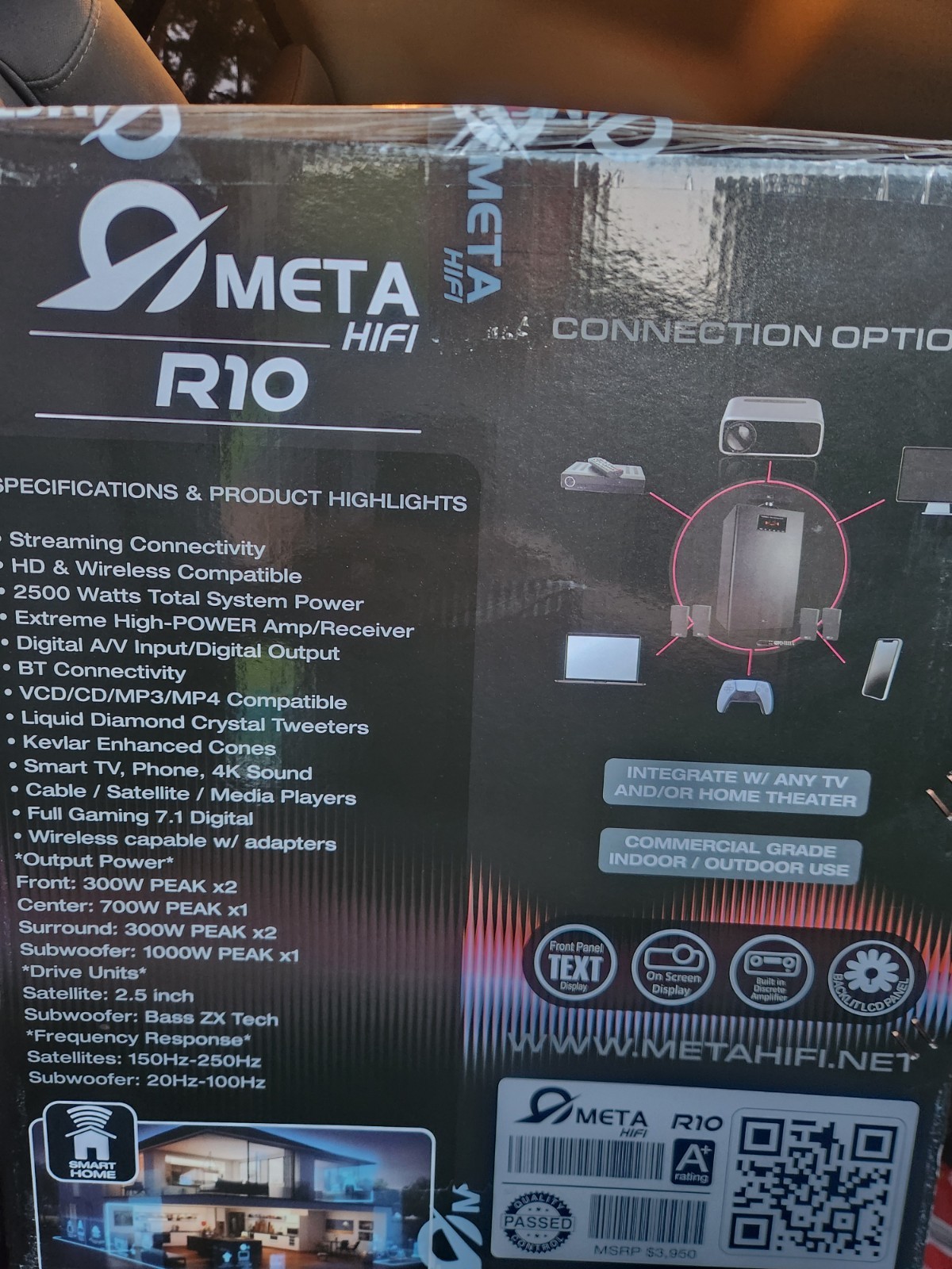 Meta HiFi R10 7.1 Channel Home Theater Speaker System 2500W Bluetooth 8K UHD