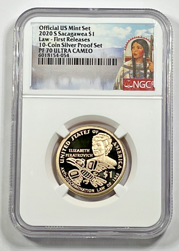 2020-S Sacagawea $1 Law First Releases 10-coin Silver Proof Set PF70 UC Portrait
