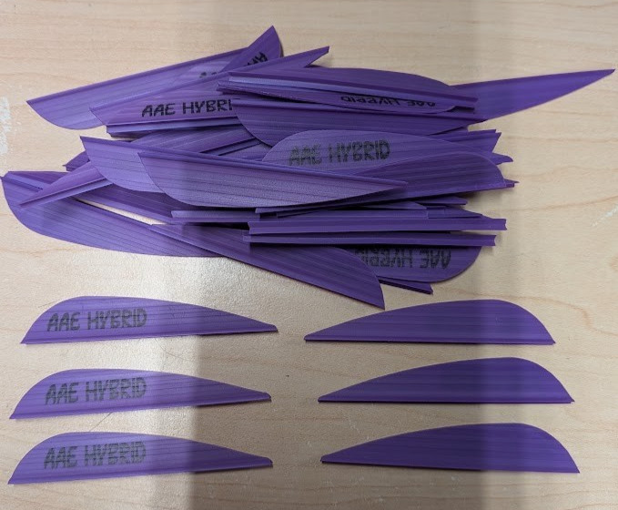 100- AAE Hybrid 26 2.7" PURPLE Vanes arizona archery equip arrow fletching