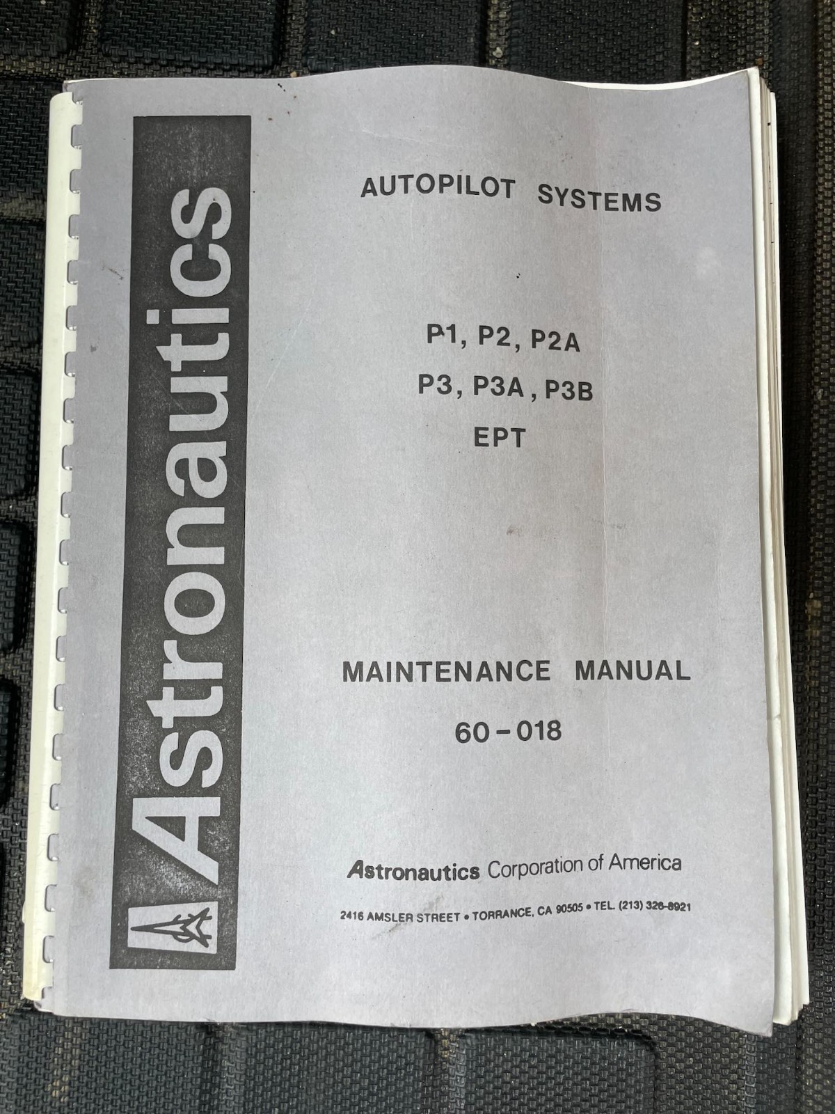 Astronautics Pathfinder Autopilot P1, P2, P2A, P3, P3A, P3B Maintenance Manual