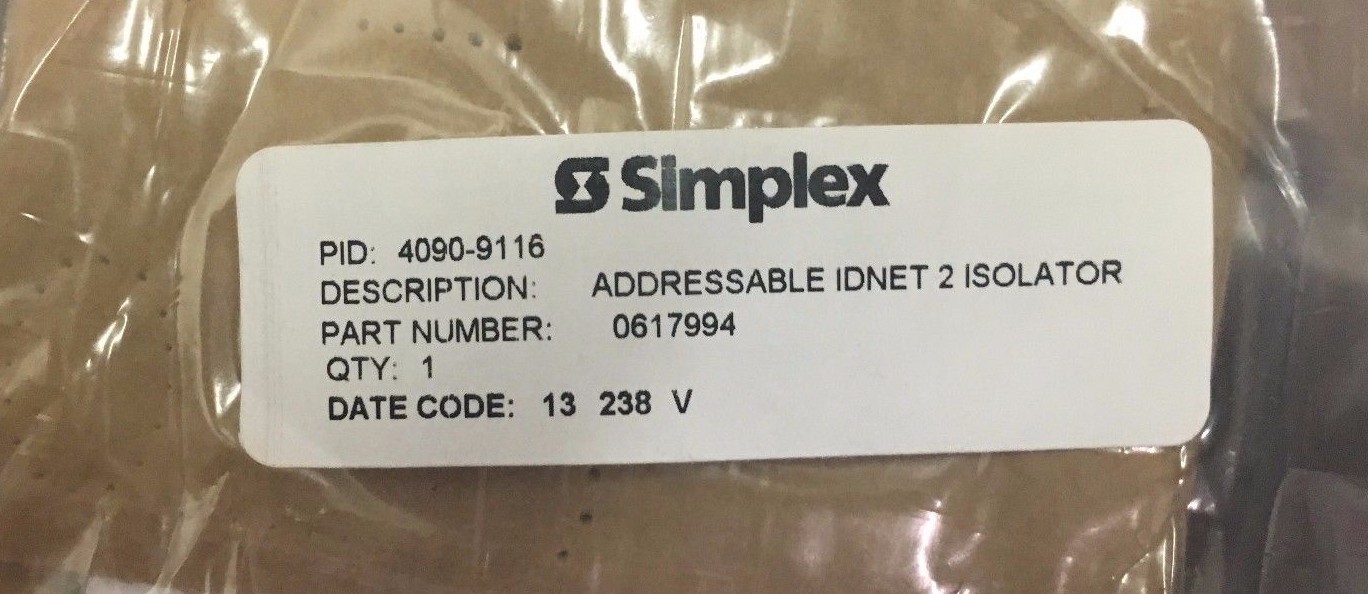 NEW SIMPLEX 4090-9116 ADDRESSABLE IDNET 2 ISOLATOR