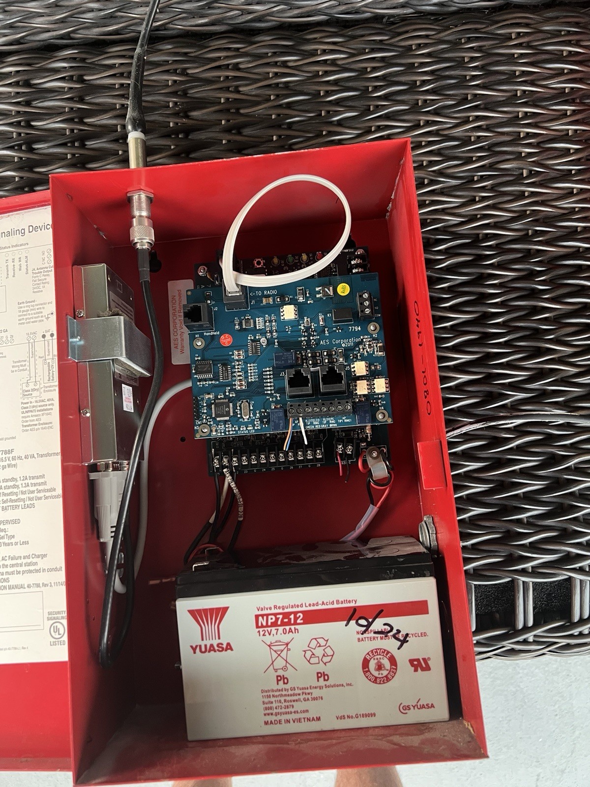 AES IntelliNet 7788F Subscriber Unit RF Signaling Device - Red Enclosure