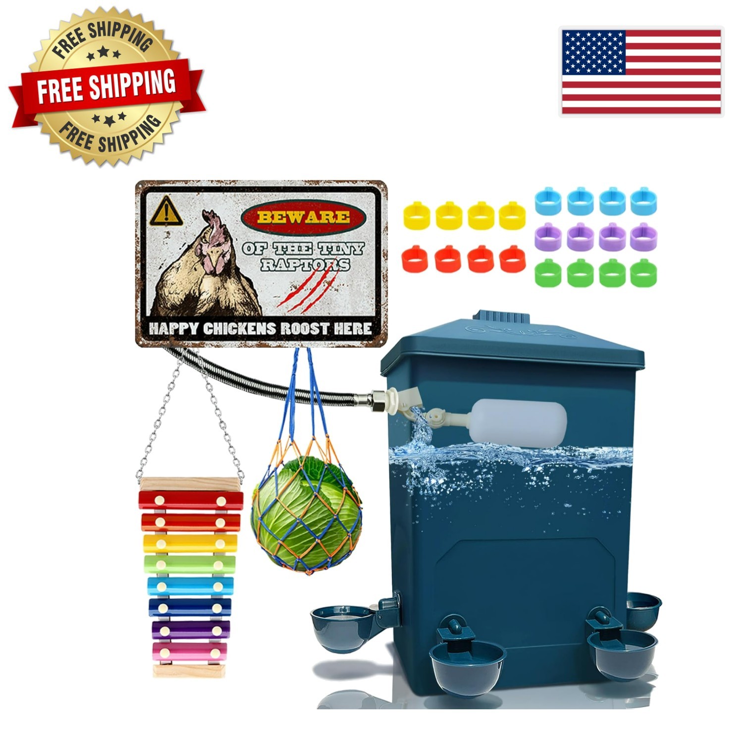 4-Gallon Automatic Chicken Waterer with Float Valve - No Refilling Needed!