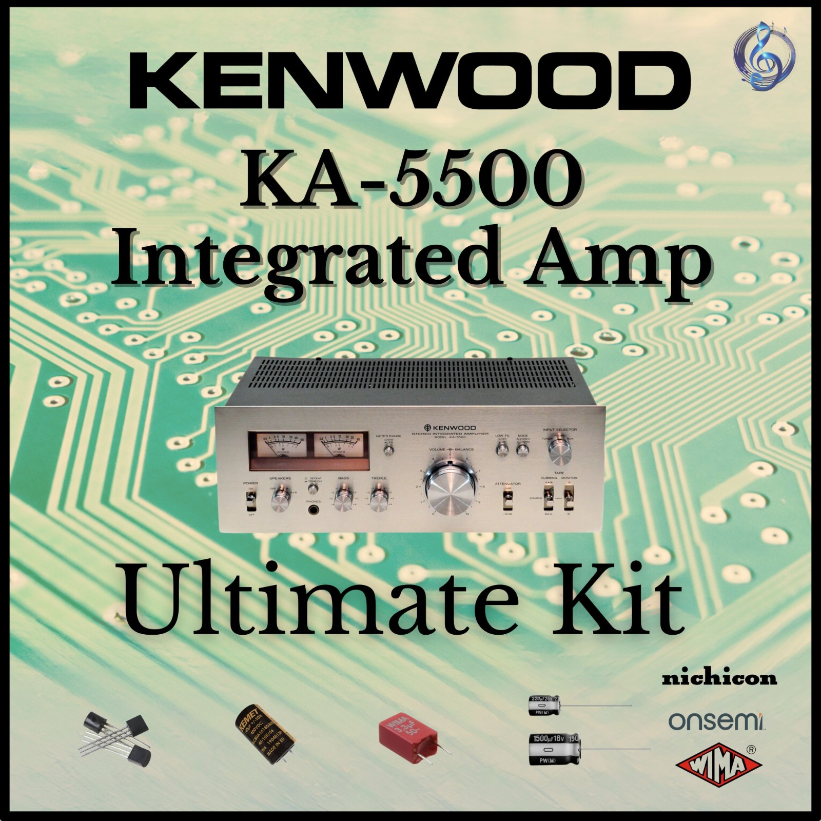 Kenwood KA-5500 Integrated Ultimate Upgrade Kit Genuine Parts Restoration