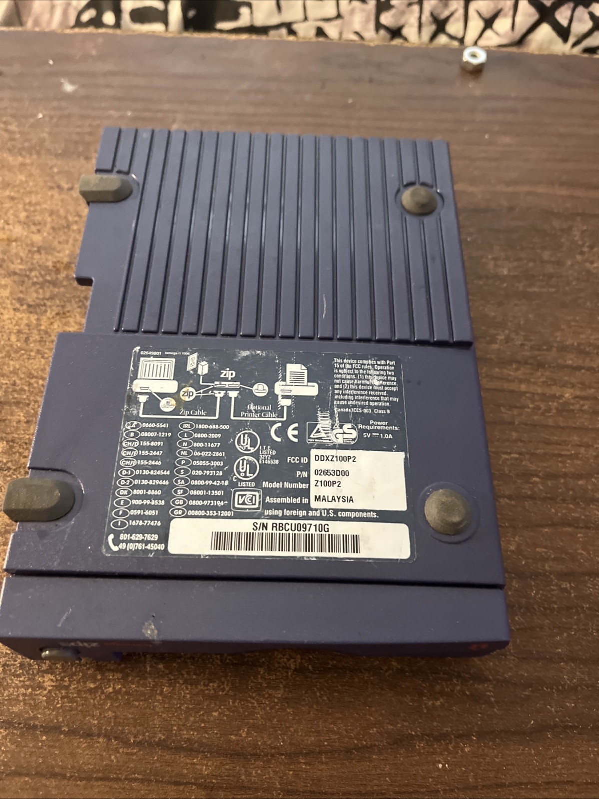 Genuine iOmega Zip 100 Zip Drive Z100P2 Drive  As Is Untested