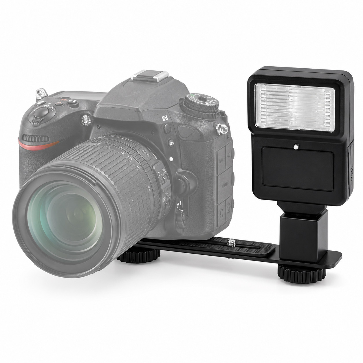 Digital Slave Flash with Bracket for Digital/DSLR Camera (Black)