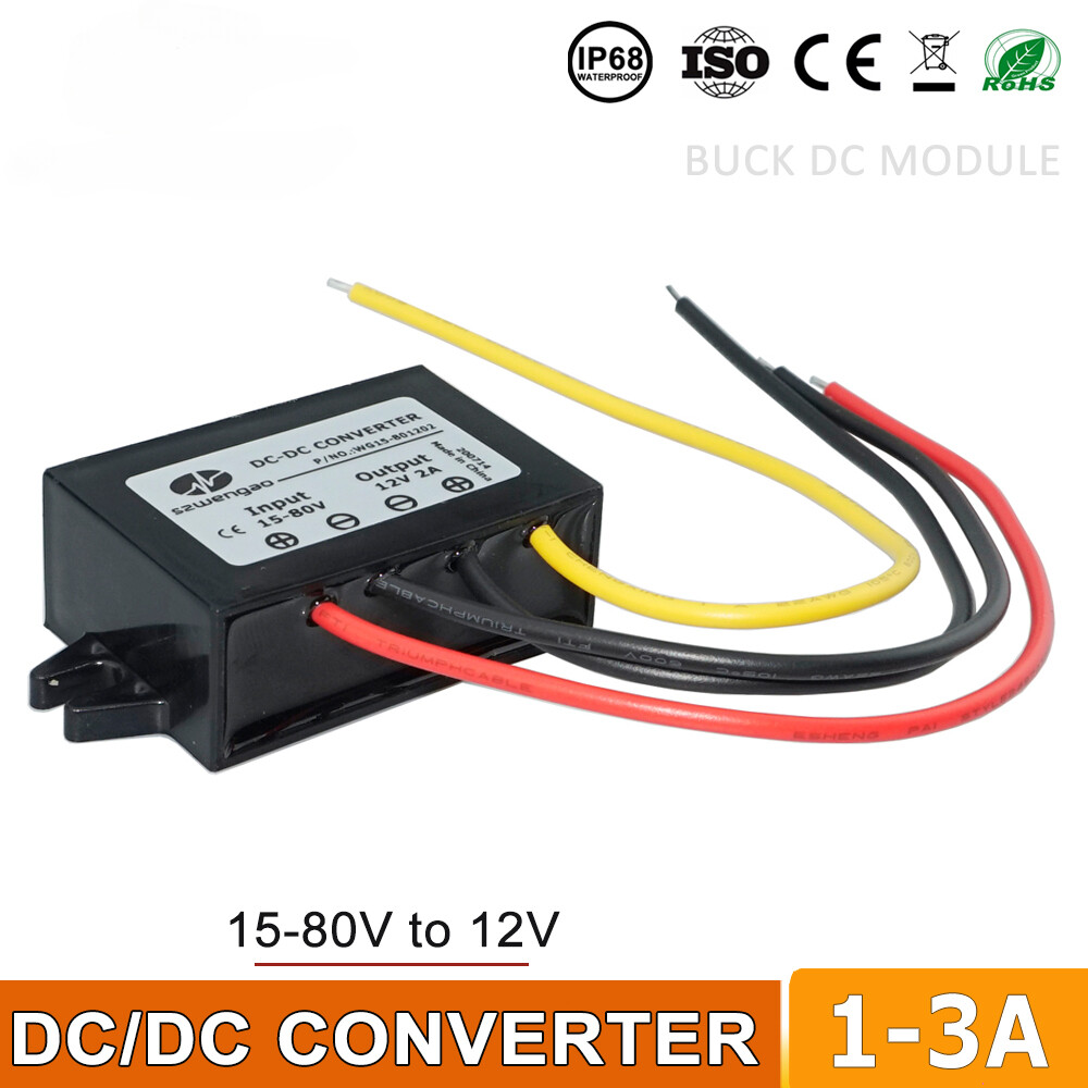 DC 24V 36V 48V 60V TO 12V 1A 2A 3A 5A Step-down Power Converter Buck Regulator