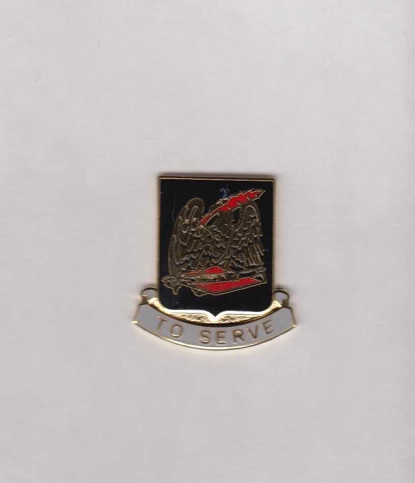 US Army 376th Finance Battalion crest DUI badge cb clutchback G-23