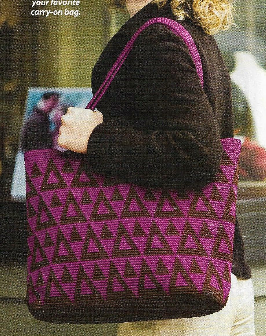 GEOMETRY TOTE HANDBAG PURSE CROCHET PATTERN INSTRUCTIONS