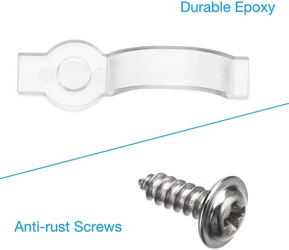 100 Pack Strip Light Mounting Bracket,Transparent Fixing Clips for 10Mm Wide IP6