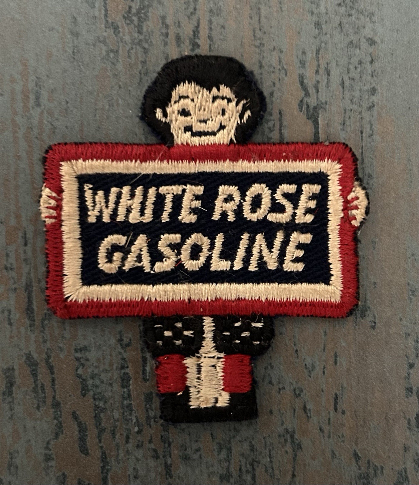 Vintage 1930’s White Rose Gasoline Employee Patch (En-Ar-Co Motor Oil)