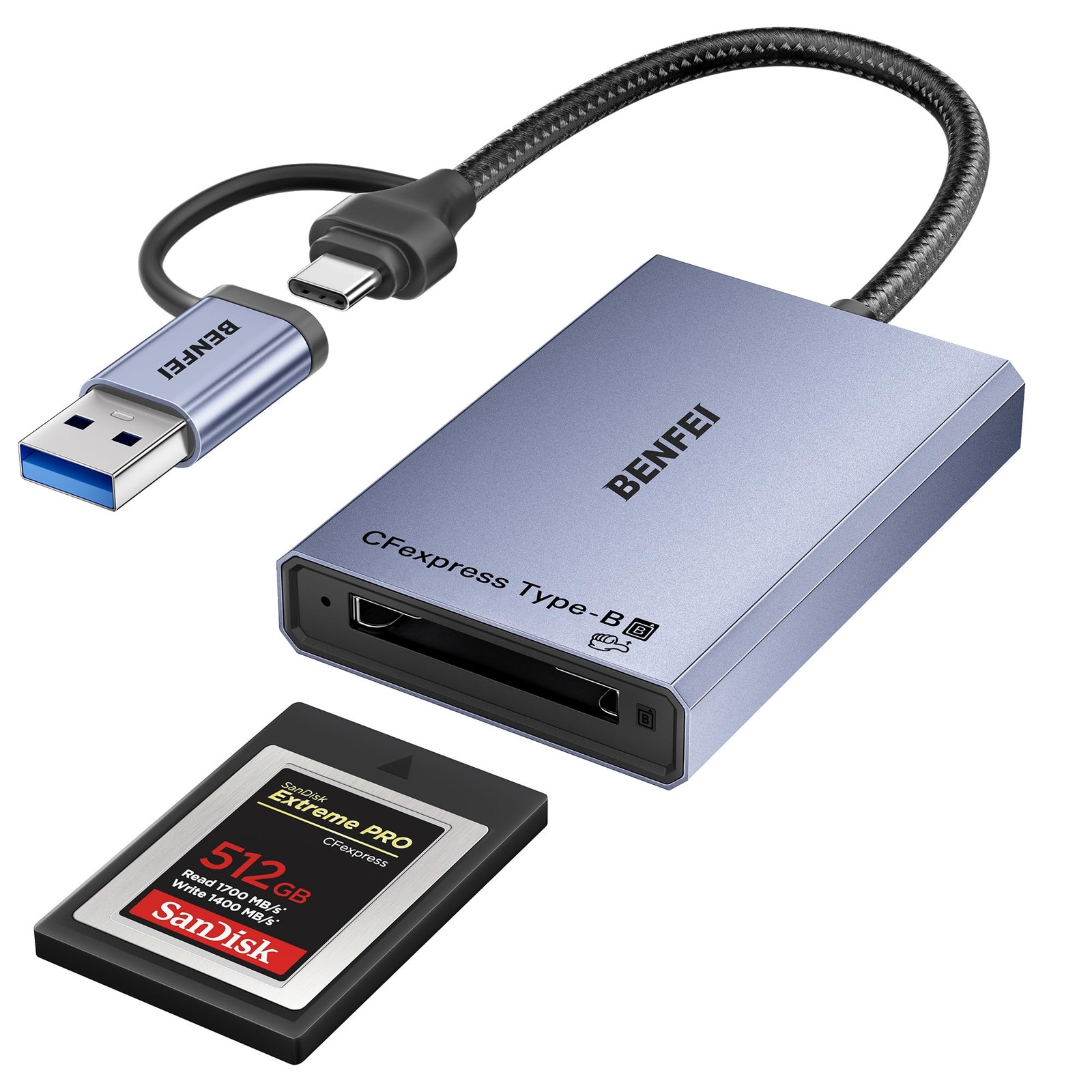 BENFEI CFexpress Type B Card Reader with USB 3.2 (Gen 2) 10Gbps USB CF type-B