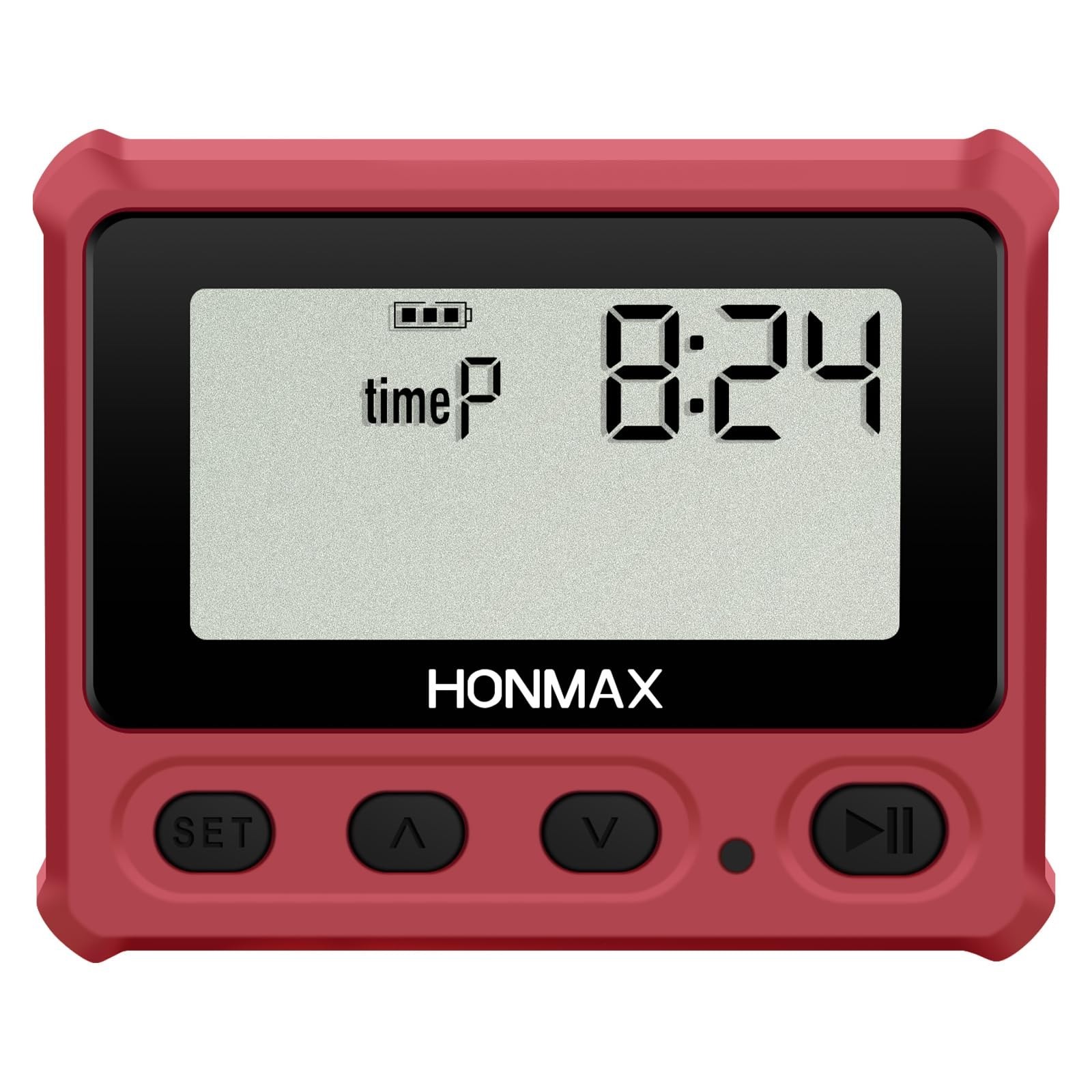 Honmax 8200-0401 Digital Interval Timer Stopwatch USB-C Rechargeable Red