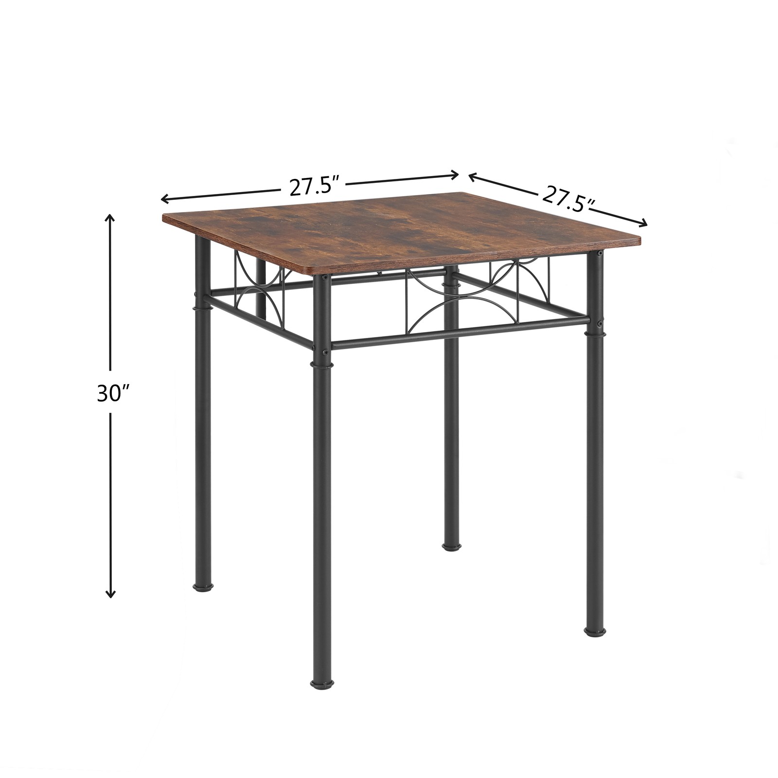 3-Piece Kitchen Dining Room Table Set Retro Brown chair