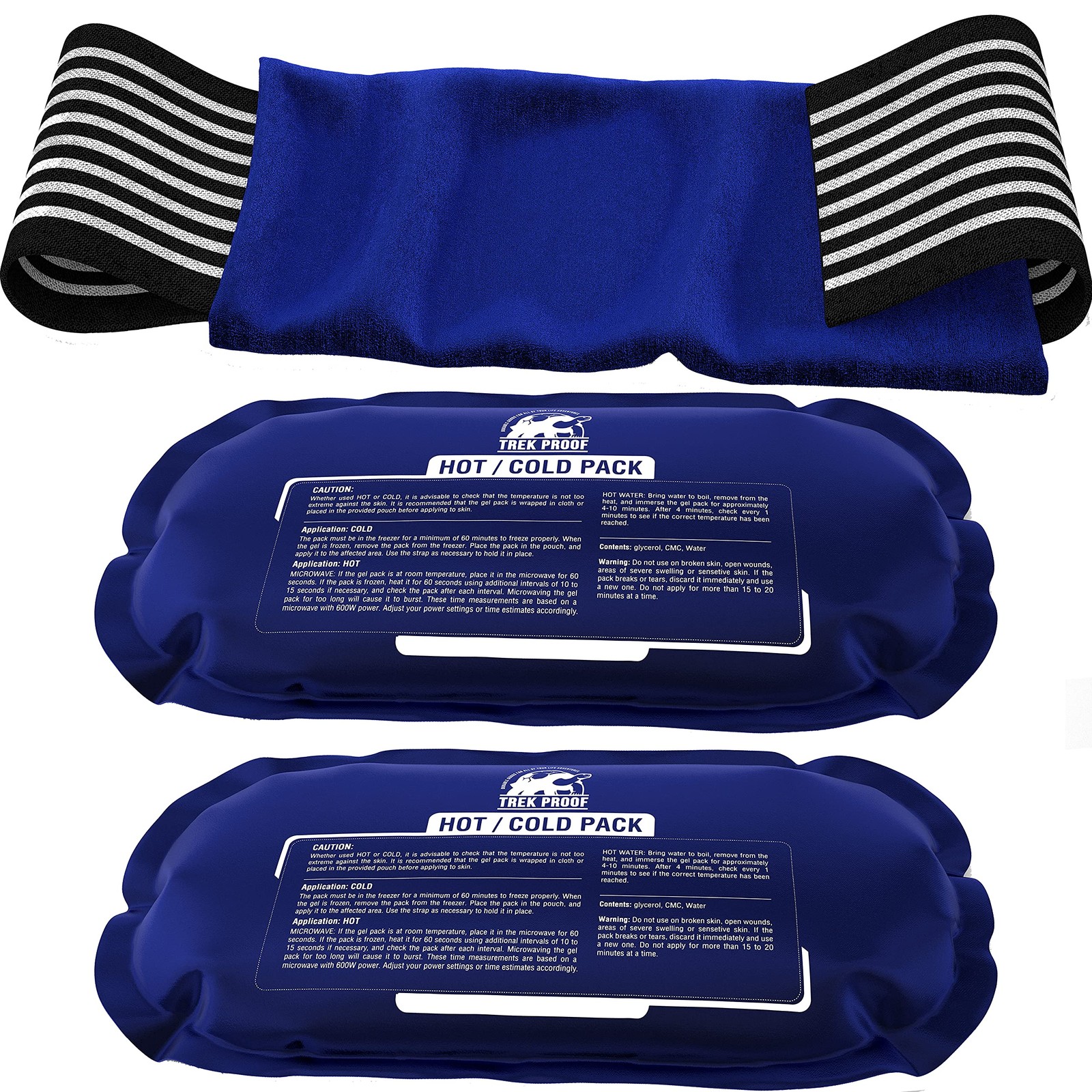 Ice Packs for Injuries Reusable (3-Piece Set) – 3 Piece Set - Classic, Blue