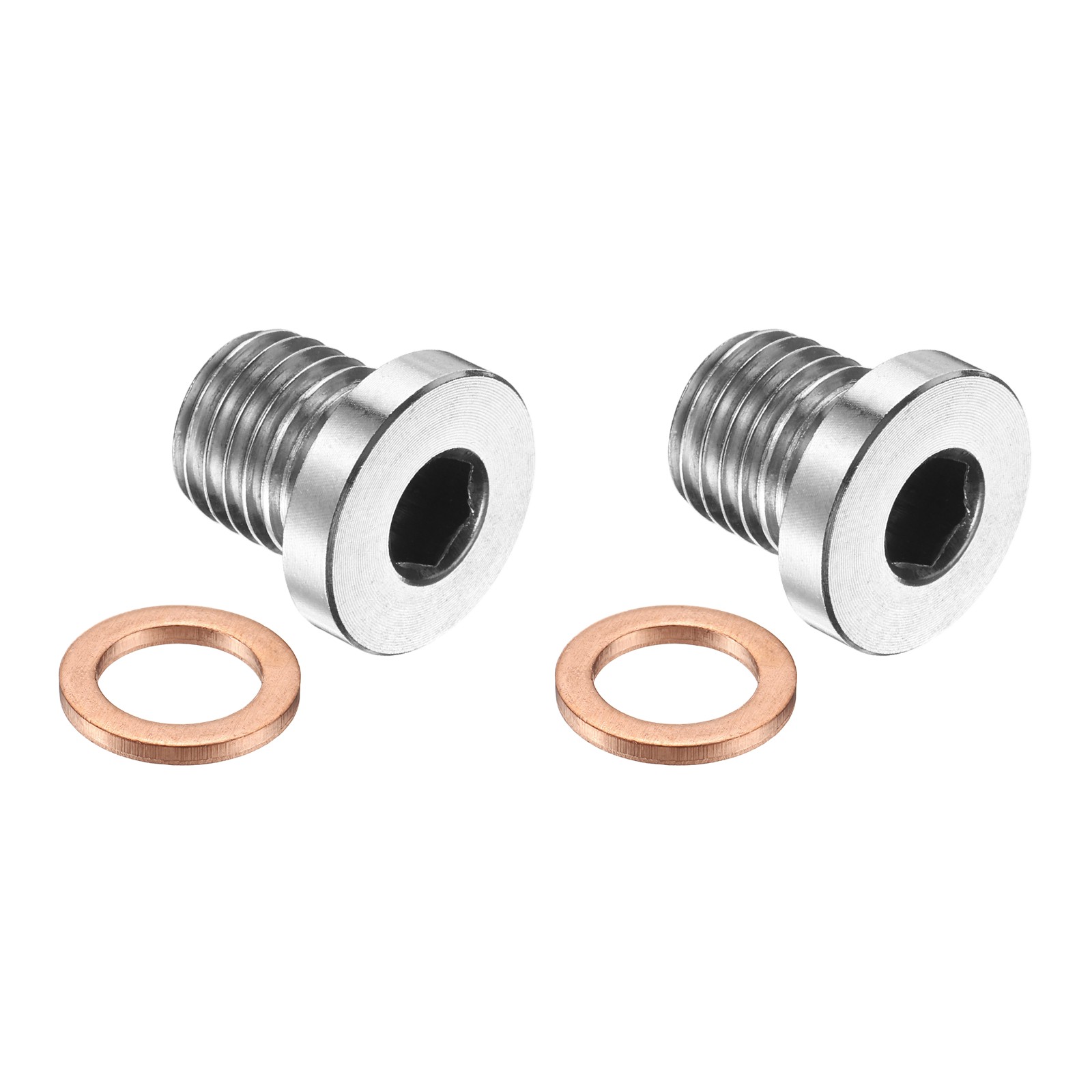 2 Pcs M12 x 1.5 Pipe Plug Fitting, Internal Hex Head Socket 304 Stainless Steel