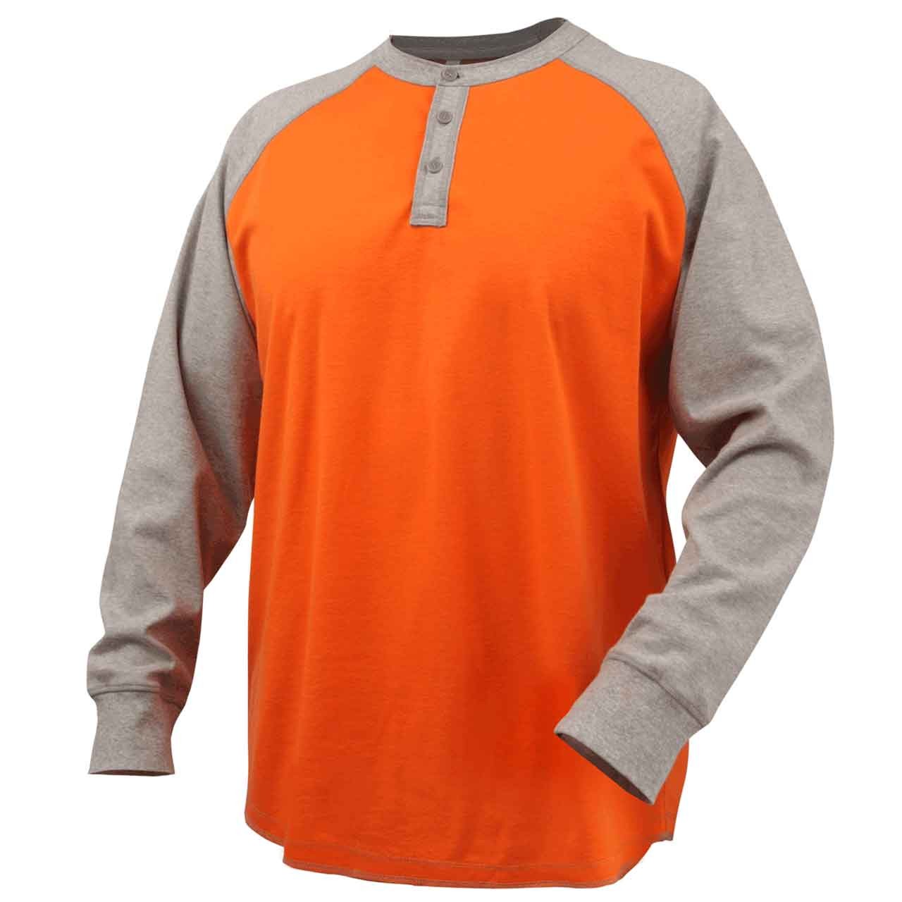 Black Stallion TF2520 FR Cotton Jersey Long Sleeve T-Shirt Gray/Orange Small