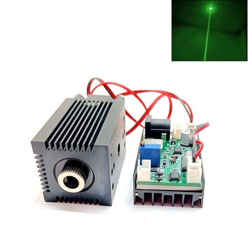 Focusable Dot 532nm 100mW Green Light Laser Diode Module 12V Driver w/ TTL Fan
