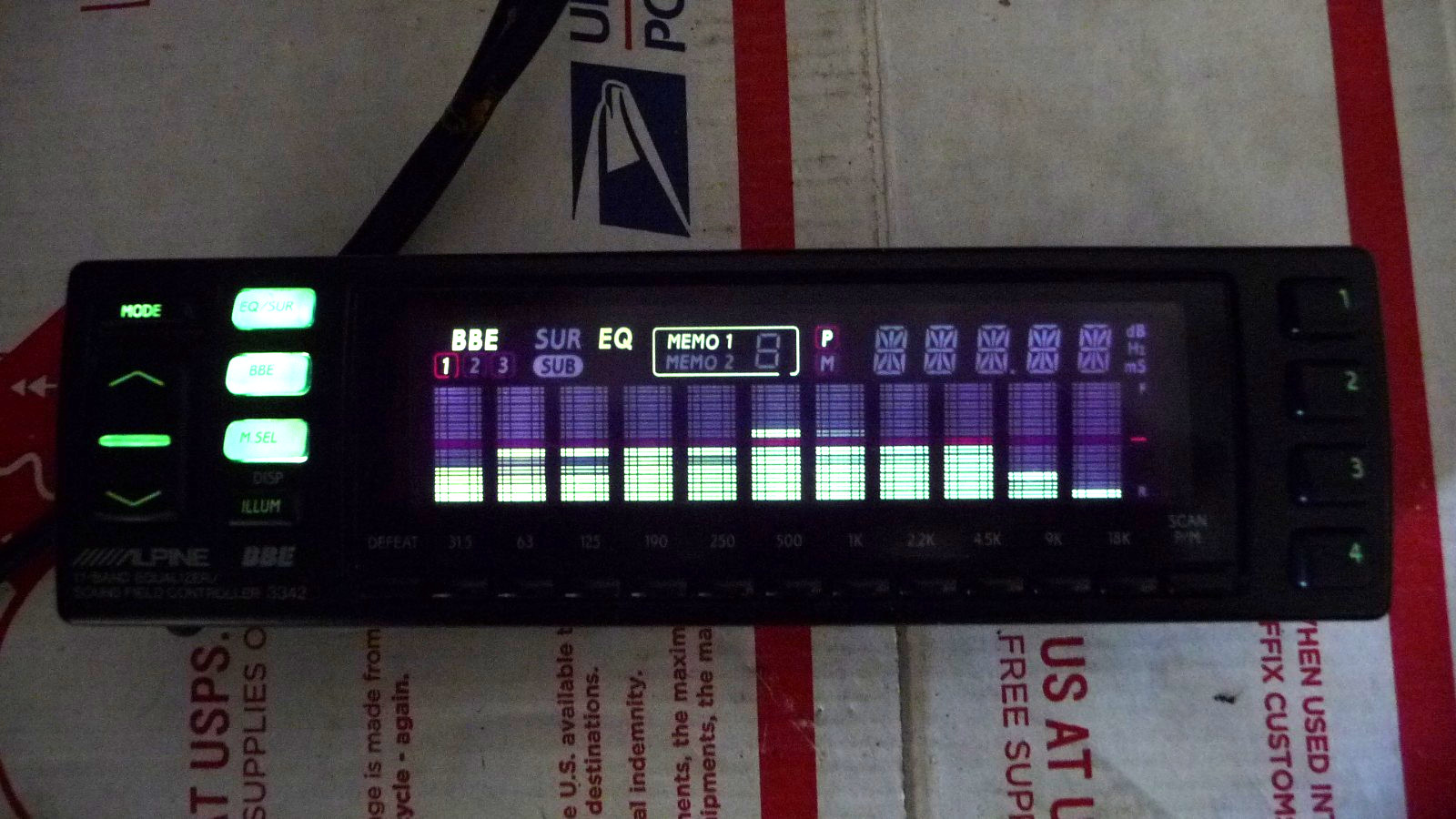 ALPINE 3342 complete in box old school equalizer preamp spectrum analyzer JAPAN