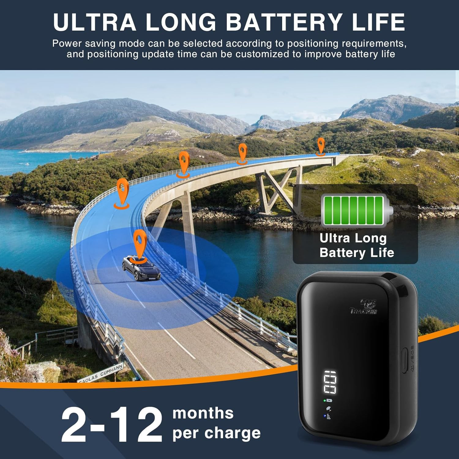 GPS Tracker for Vehicles, No Subscription, Global Positioning, Real-Time Trackin