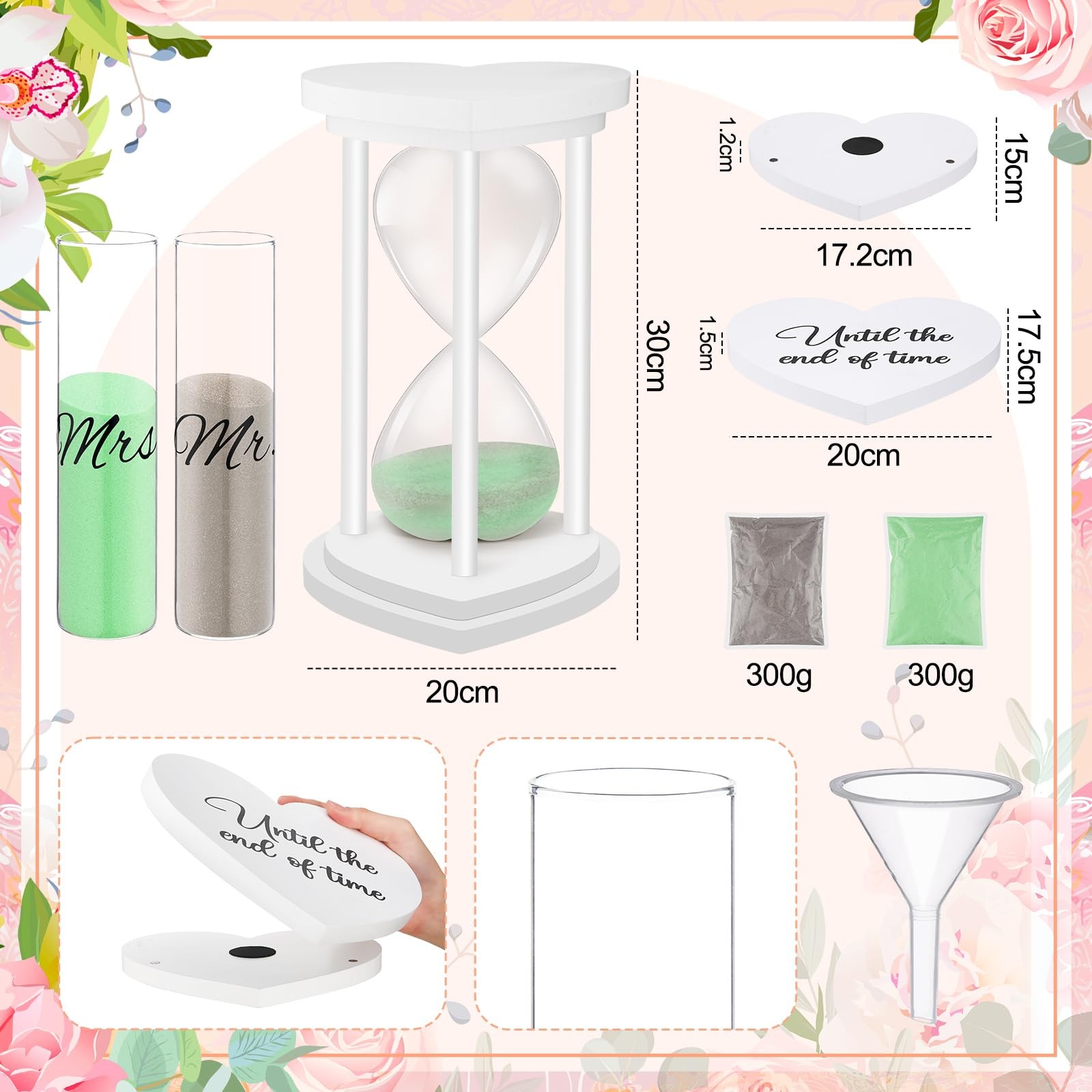 Anglechic Unity Sand Wedding Ceremony Set Include Wooden Unity Hour Glass 2