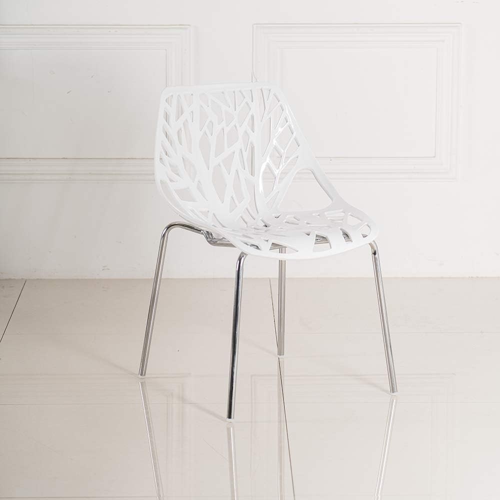 Modern Dining Chairs Set Plastic Saping Birch Chairs Stackable Chairs Set for