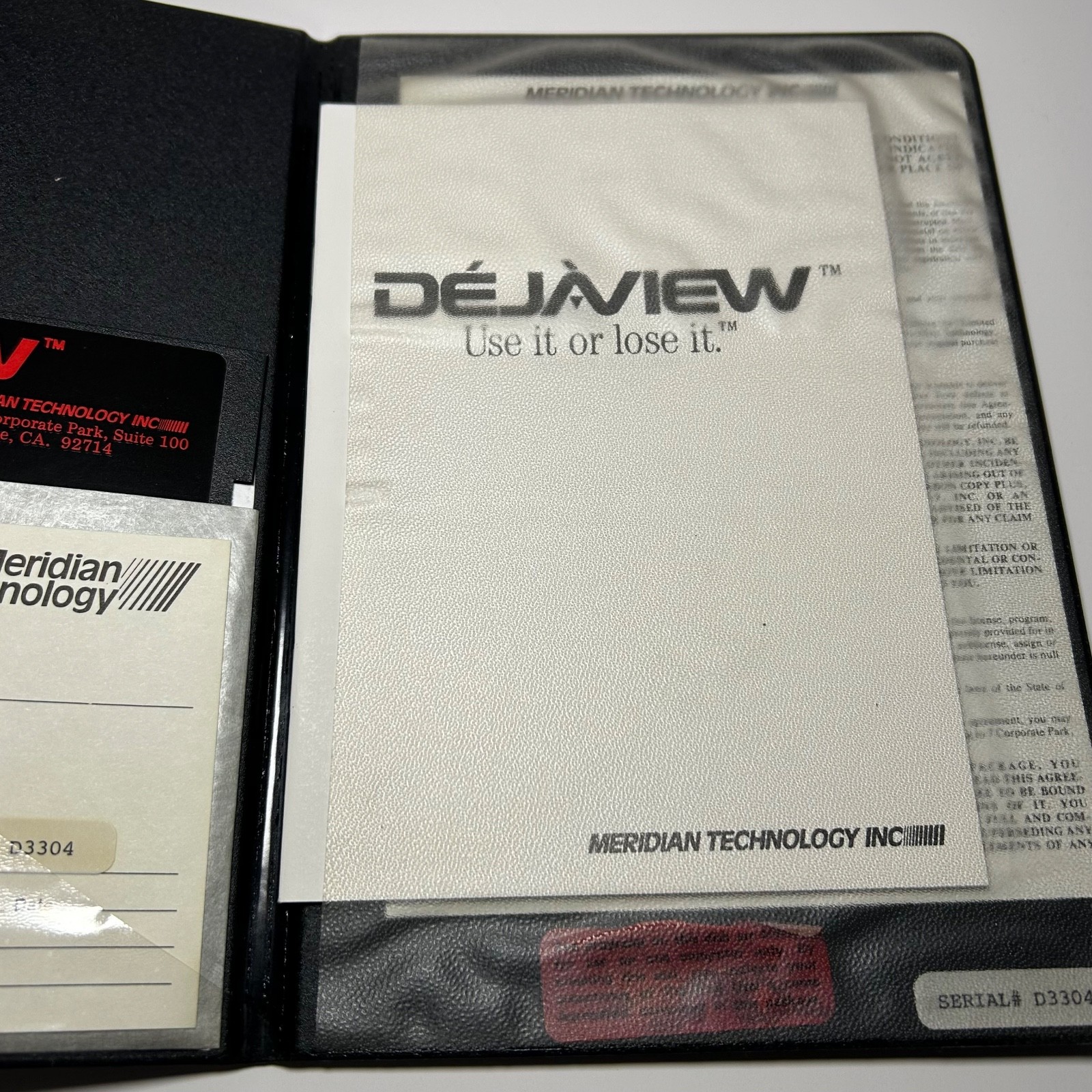 Dejaview Meridian Technology Software v2.0 IBM 5.25" Floppy Disk
